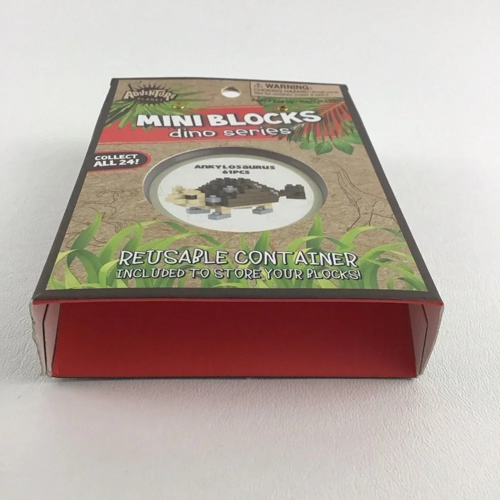 Adventure Planet Mini Blocks Dino Series Reusable Storage Container Building Toy